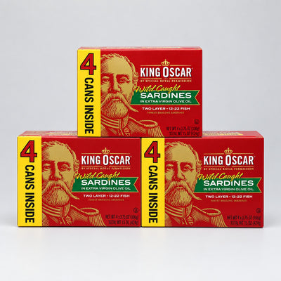 12 Cans King Oscar Sardines in Extra Virgin Olive Oil 3.75 oz