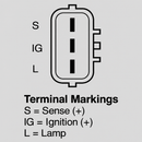 Alternator terminal identification diagram