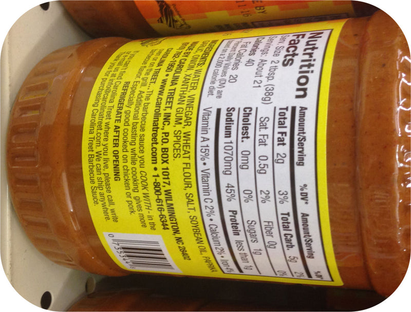 Carolina Treet 27.5 oz BBQ Sauce Dip Grilling Eastern NC Pork Shoulder Chicken-20713