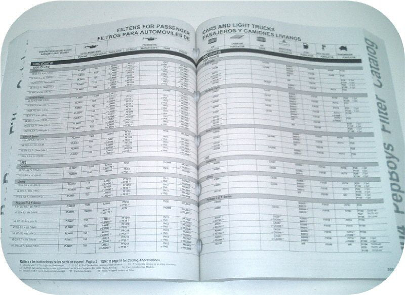Pep Boys Filter Catalog Purolator Fram AC-Delco Book-503