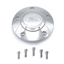 14" Polished Billet Classic Steering Wheel Leather Ford Logo w/ Install Kit 1923