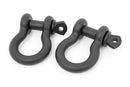 5/8 D Ring Shackles - Cast, 3/4" Pin, Pair, Black