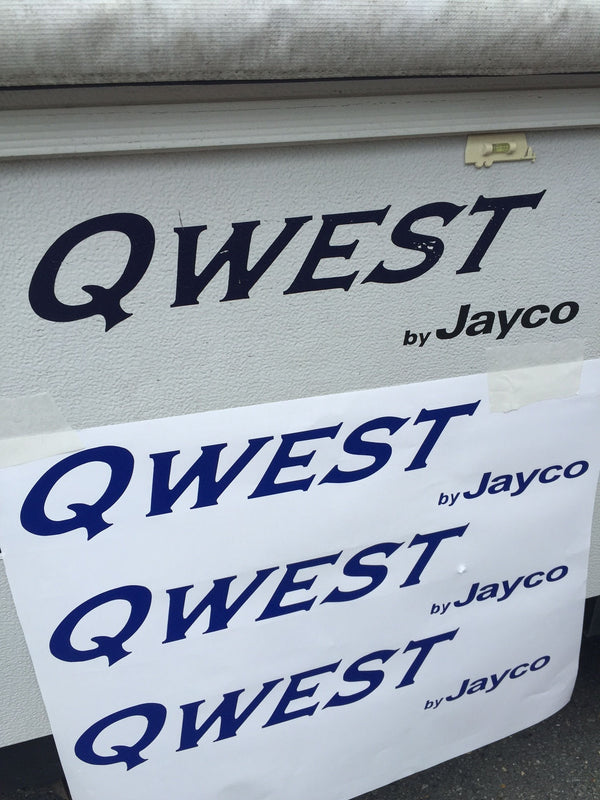 Three Decals for Jayco Qwest Pop Up Camper Travel Trailer Stickers RV Blue-0