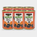 6 Cans Clover Valley Large Pitted Black Olives, 6 oz