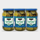 3 Jars Clover Valley Hamburger Dill Pickle Chips, 16 oz