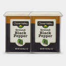2 Jars Clover Valley Ground Black Pepper, 3 oz