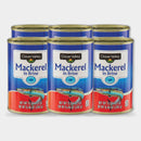 6 Cans Clover Valley Mackerel in Brine, 15 oz