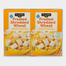 2 Boxes Clover Valley Frosted Shredded Wheat Bite Size Cereal, 18 oz