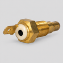 One Rostra 68-0111 brass temperature switch with single blade terminal and cream insulator