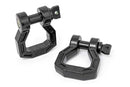 D-Ring - Forged, Pair, Black