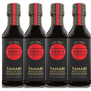 4 bottles of San-J Tamari Gluten Free Brewed Soy Sauce, 10 oz