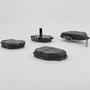 Front disc brake pad set angled view