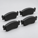 Front ceramic brake pad set angled backing view