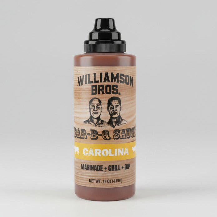 2 BOTTLES Williamson Bros. Bar-B-Q Classic Carolina Sauce 16oz BBQ Barbecue Pork