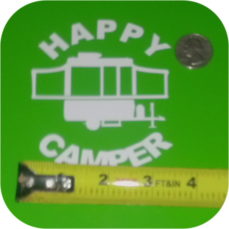 Happy Camper Vinyl Sticker Pop Up Tent Jayco Starcraft Rockwood Viking Coleman-19456